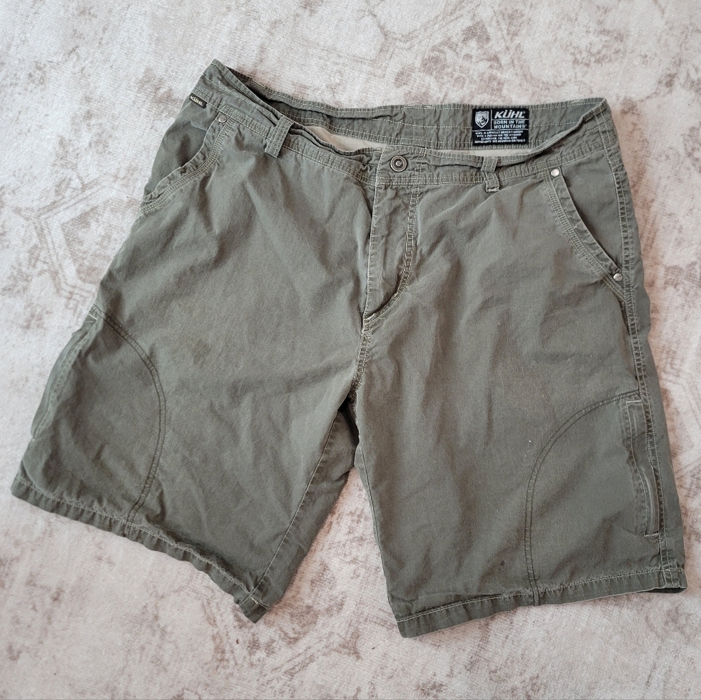 Kuhl Sage Green Outdoor Shorts Men’s 38 Cotton Nylon